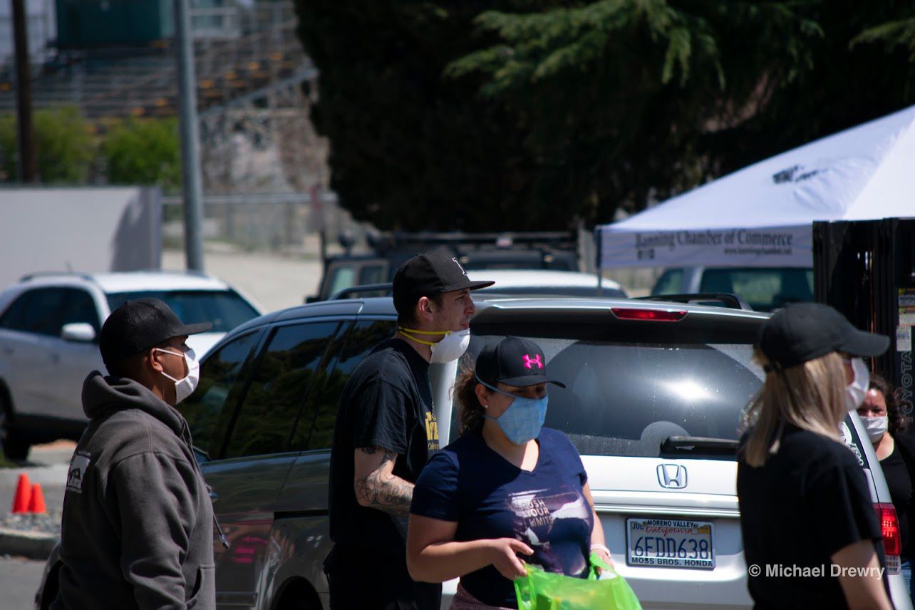 People wearing masks in public